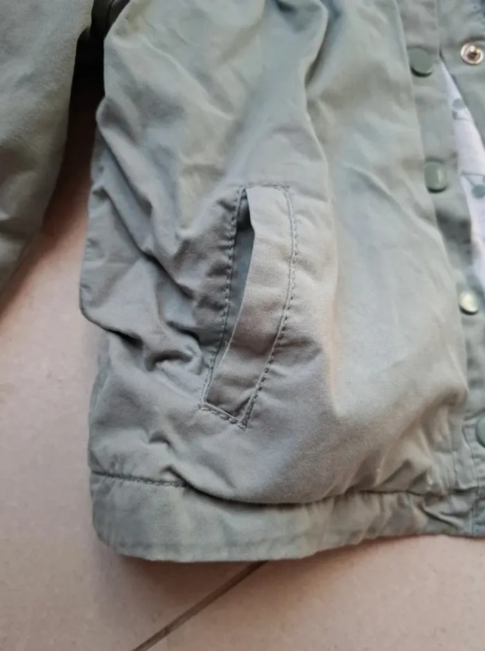 Blouson fille 24 mois vert sauge - photo numéro 2