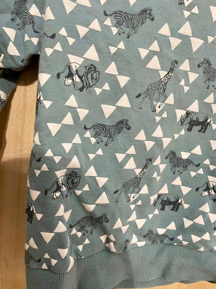 Sweat bleu vert animaux de la savane triangle 2/3 ans - photo numéro 11