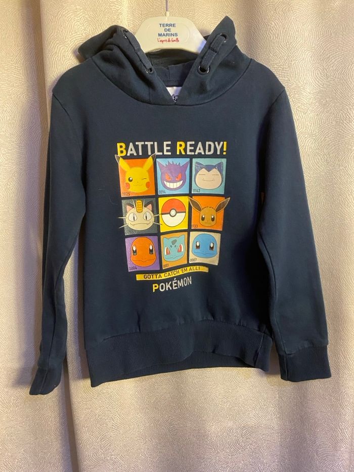 Pull sweat Pokemon à capuche bleu marine 6 ans Nintendo