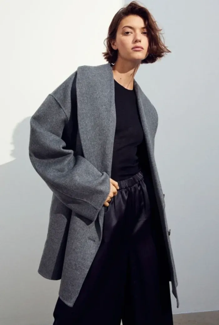 Manteau oversize en laine mélangée - photo numéro 9