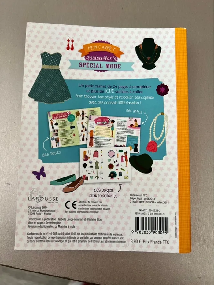 Carnet d’autocollants mode pour jeune fille - photo numéro 2