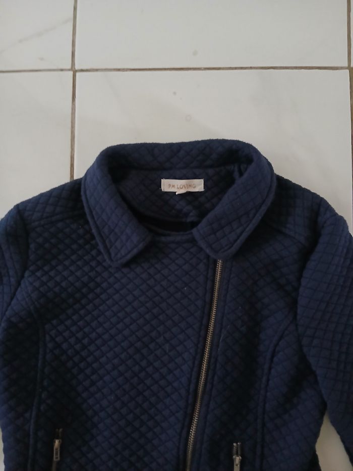 Veste fille en polyster taille 14 ans couleur bleu marine - photo numéro 5