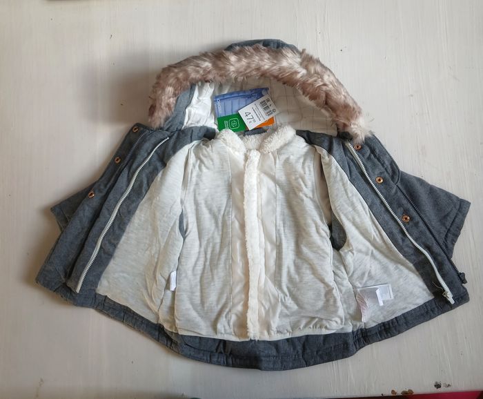 Obaïbi : Parka 2 en 1 Gris chiné et écru - photo numéro 6