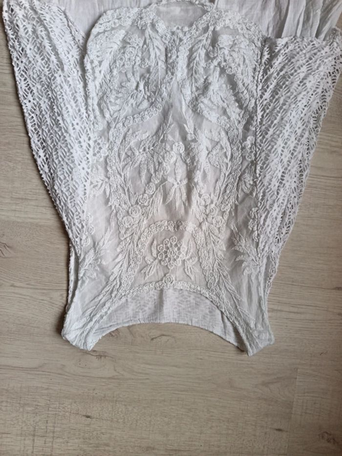 Haut débardeur blanc dentelle taille unique avec mesure parfait état - photo numéro 5