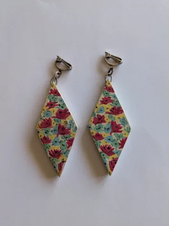 Boucles d'oreille vintage en bois