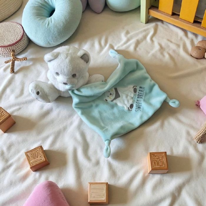 Doudou ours SWEET DREAM blanc bleu - photo numéro 2