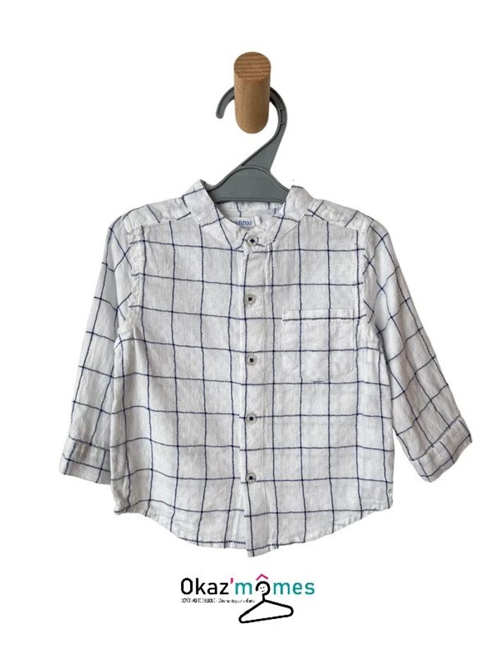 Chemise légère blanche à carreaux - Bout'chou 6 mois