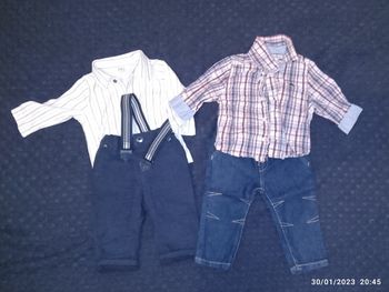 2 ensembles pantalons chemises