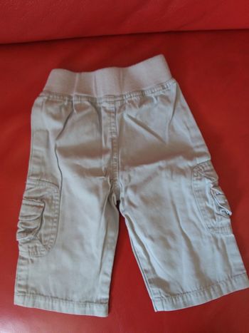 Pantalon toile gris clair 6 mois