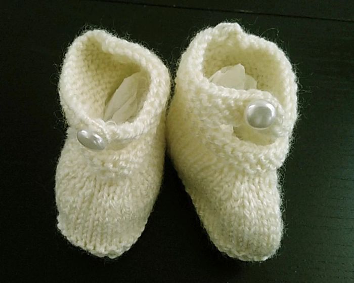 Chausson petits petons en laine mixte voir modèles Petits Petons en laine blanche 0.3 mois rehaussés - photo numéro 6