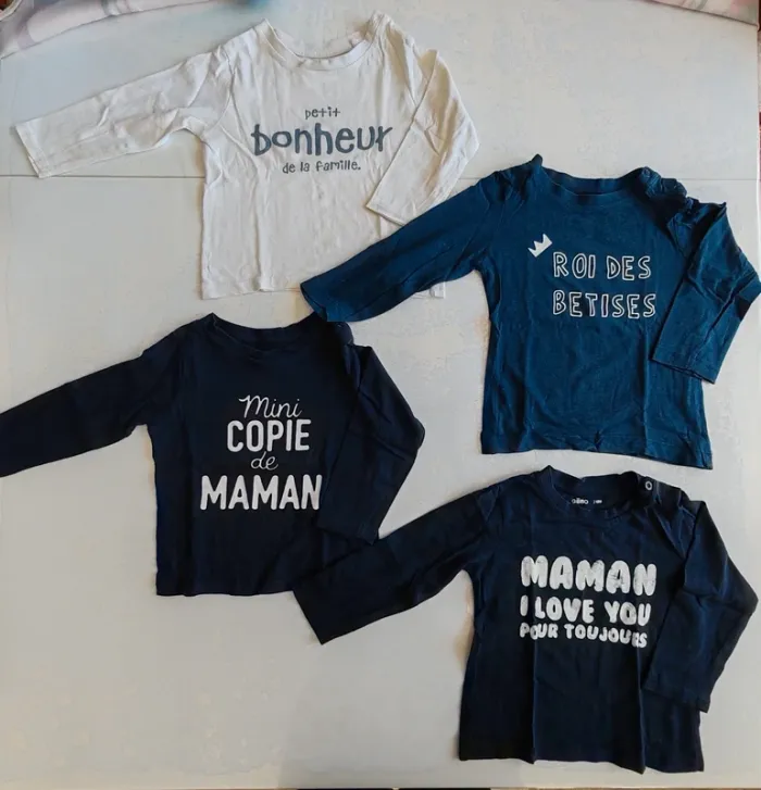 Lot maillot manches longues 18 mois