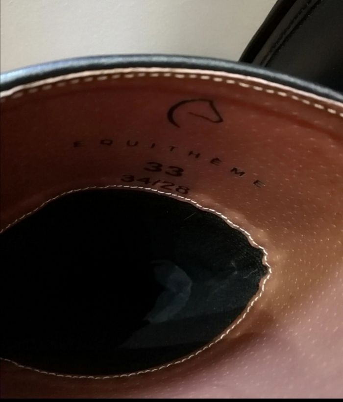Bottes équitation equitheme taille 33 noire en cuir - photo numéro 5