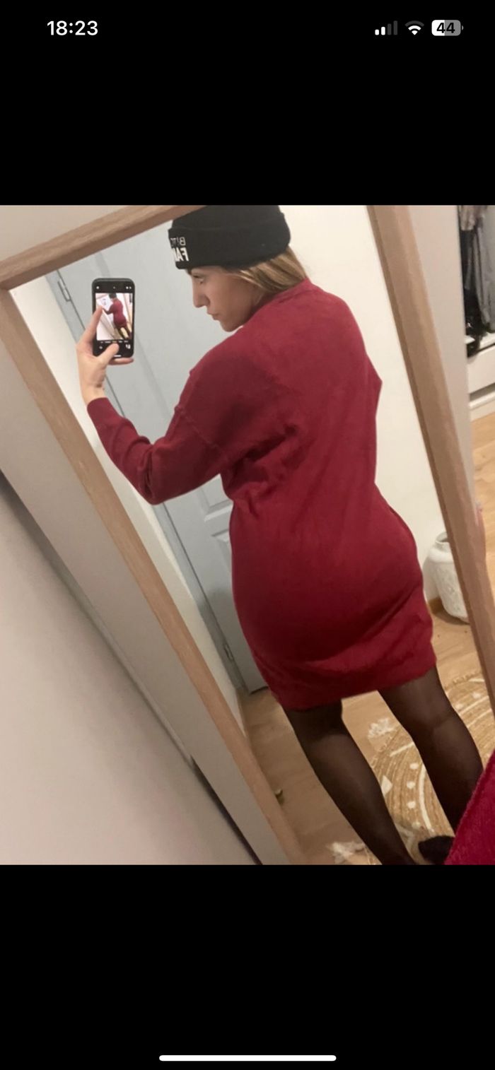 Ensemble bordeaux robe pull - photo numéro 5