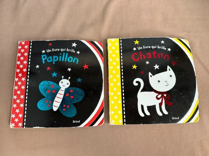 Lot de deux livres qui brille papillon et chaton - photo numéro 2