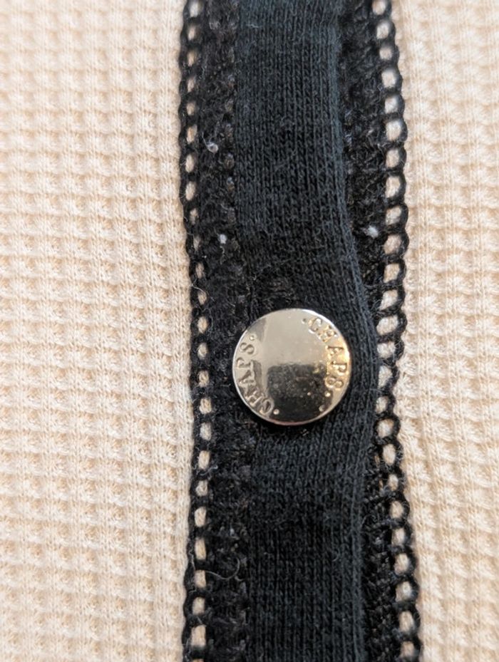 Pull Fin Chaps (Ralph Lauren) Taille M Crème/Noir - photo numéro 3