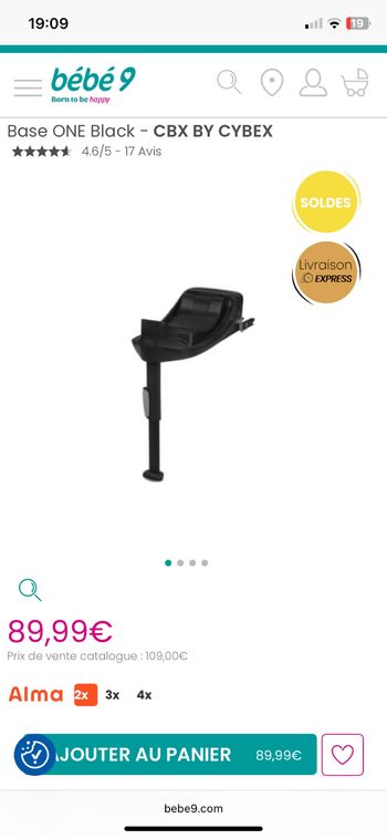 Adaptateur voiture cybex siège auto