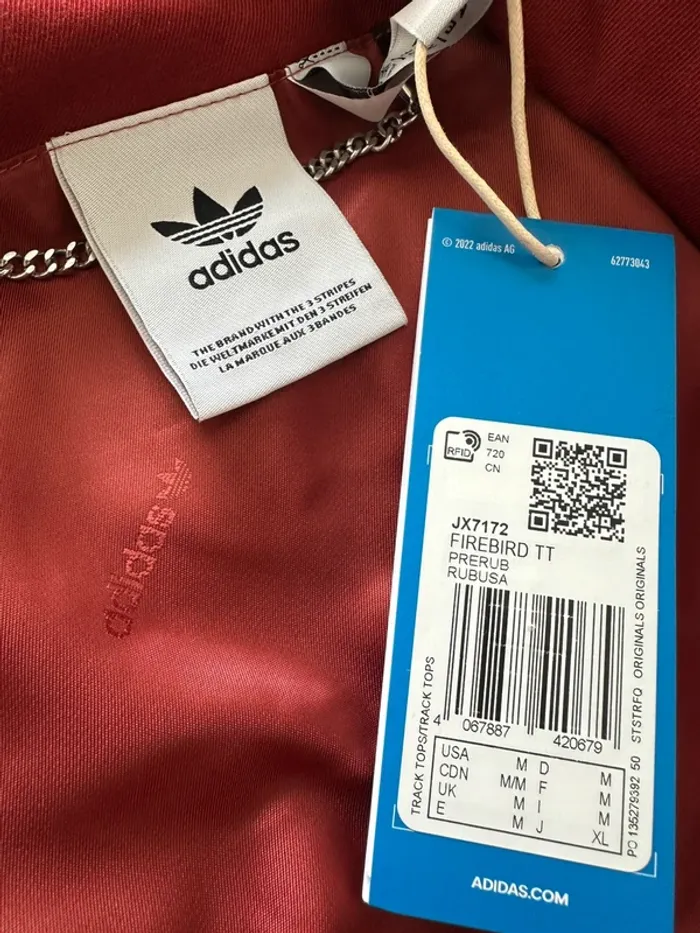 Adidas veste bordeaux firebird taille M neuf - photo numéro 10
