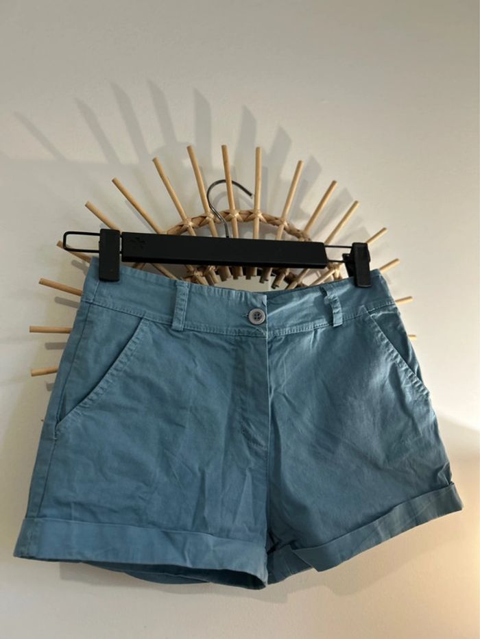 Short bleu en coton - photo numéro 3