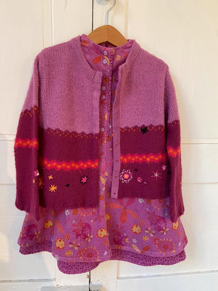 Ensemble robe et gilet Catimini 5 ans