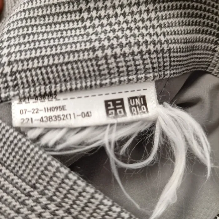 Pantalon droit gris carreaux prince de galles Uniqlo taille S 38 cm A1449 - photo numéro 10