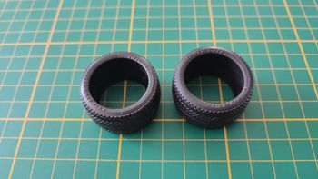 Lot x2 pneu arrière pièce détachée miniature Bburago burago Porsche 911 Carrera 1993 noir 1/18 1/18e