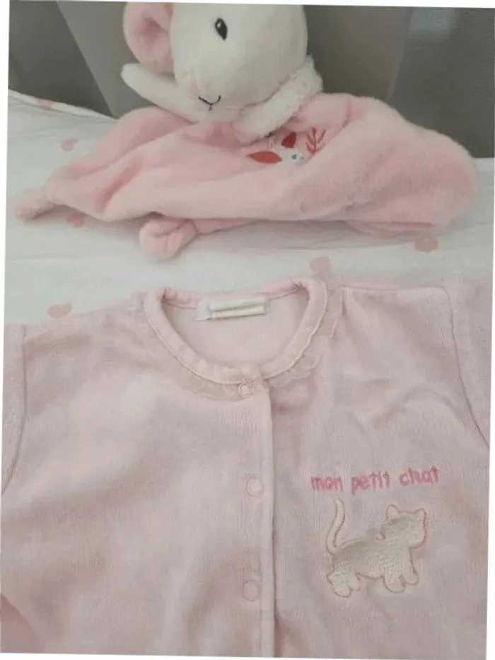 Pyjama velours 3 mois fille - photo numéro 6