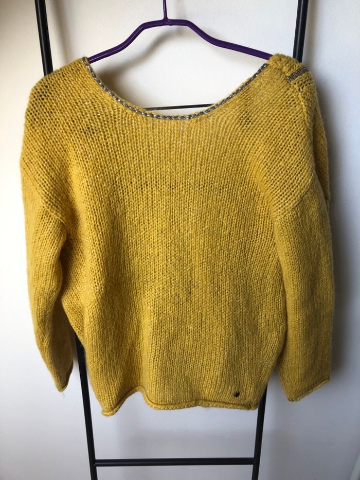 Gilet cœur croisé jaune - photo numéro 2