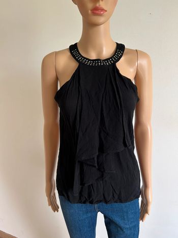 Blouse noire avec strass Morgan taille 38 jamais portée
