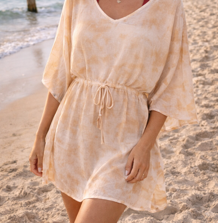Tunique / robe de plage Etam tie-dye couleur sable S neuve - photo numéro 1