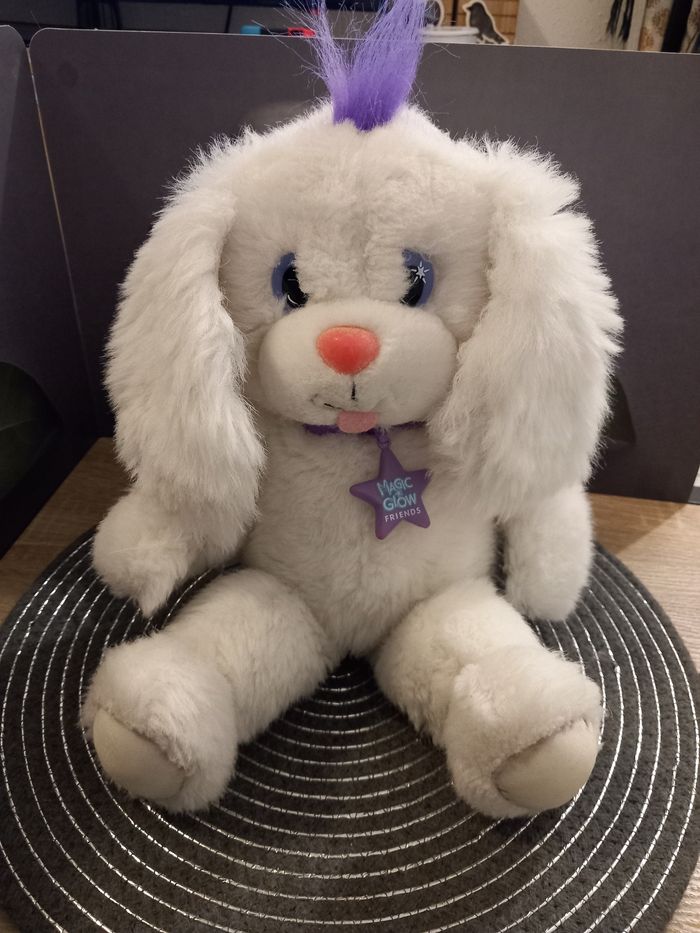 Peluche lapin vintage magic glow friends idéal applause 1992