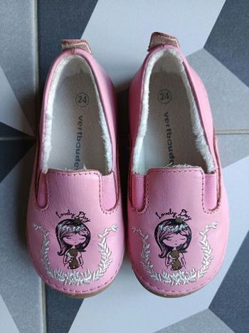 Chaussons cuir fourrés Vertbaudet 24