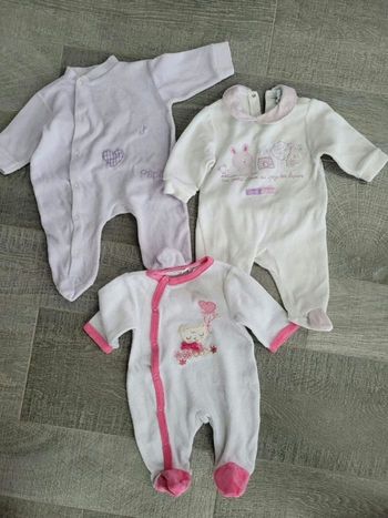 Lot 3 Dors-bien velours 1 mois 54 cm