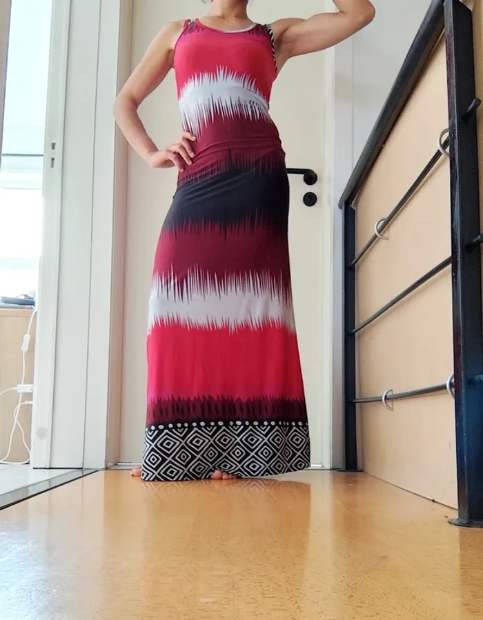 Belle robe longue d'été colorée Smash style tribal - photo numéro 3