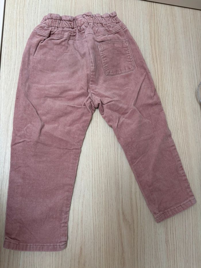 Pantalon en velours côtelé rose Zara taille 2-3 ans - photo numéro 4