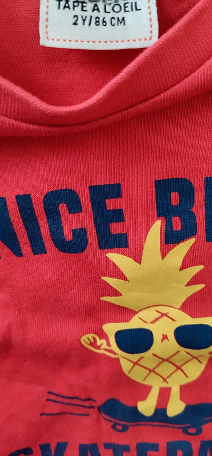 Tee shirt rouge Tape à l'Oeil 2 ans 2€ - photo numéro 2