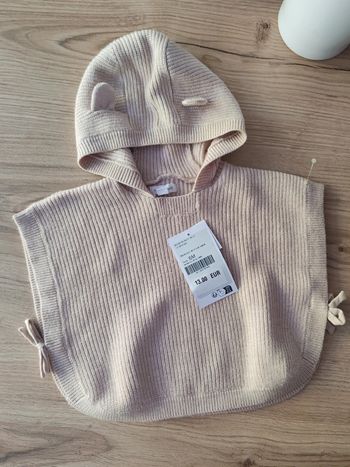 Poncho creme 6 mois Verbaudet