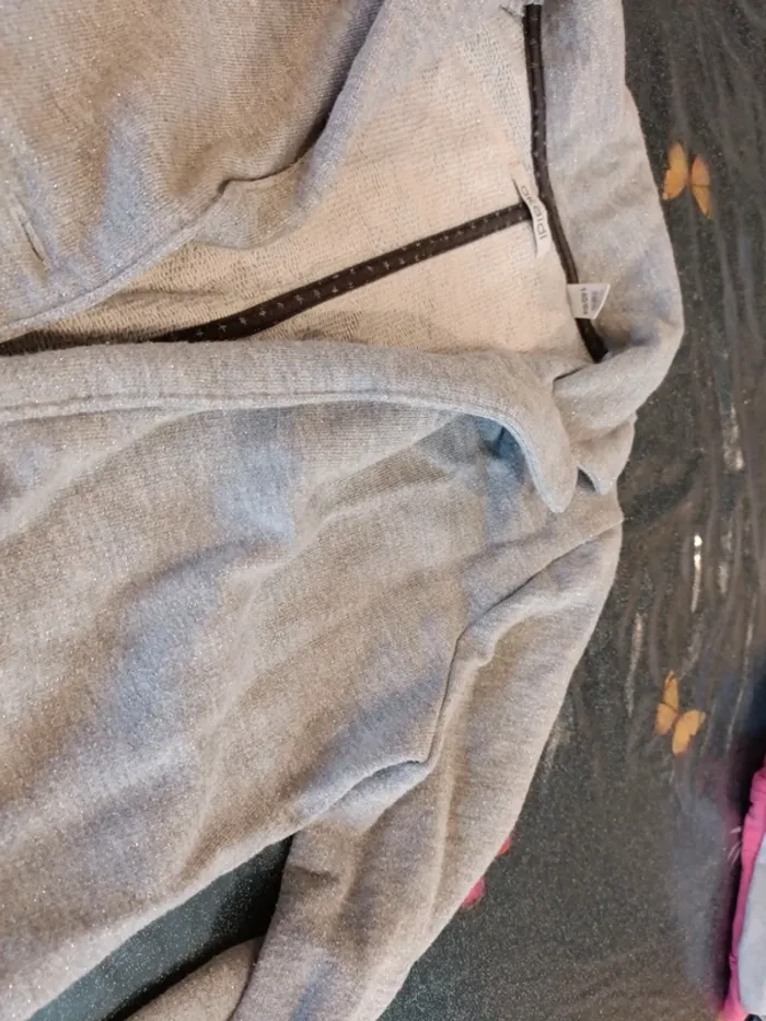 Veste paillettes grise Okaïdi 10 ans - photo numéro 2
