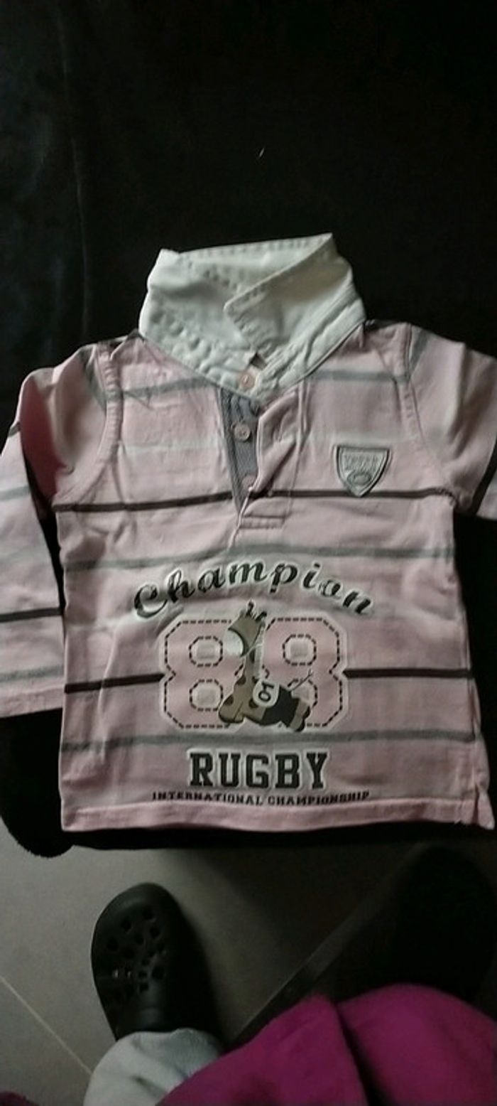 Polo rayé 18 mois rugby