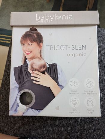 Écharpe de portage Tricot-Slen Organic extensible bio Organic Silvercloud de Babylonia