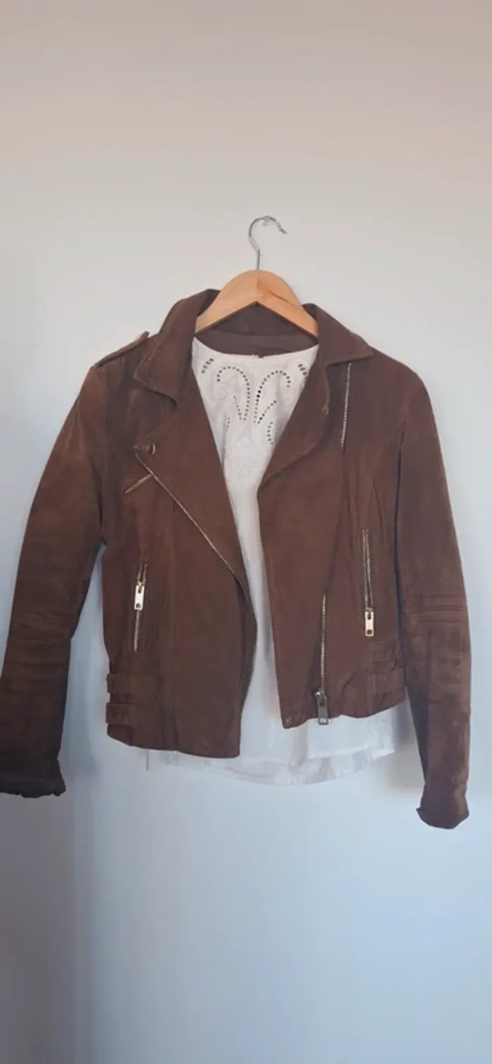 🧥 Perfecto Mango en cuir véritable – Chocolat intense - LA tendance de cet automne - photo numéro 3