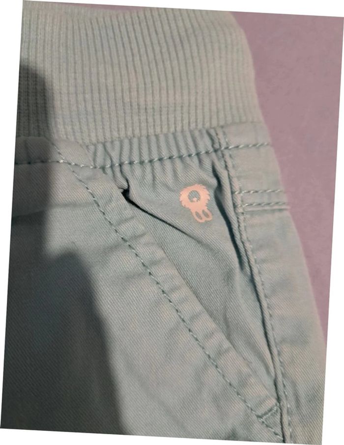 Pantalon obaibi okaidi turquoise 23 mois ceinture élastique - photo numéro 4