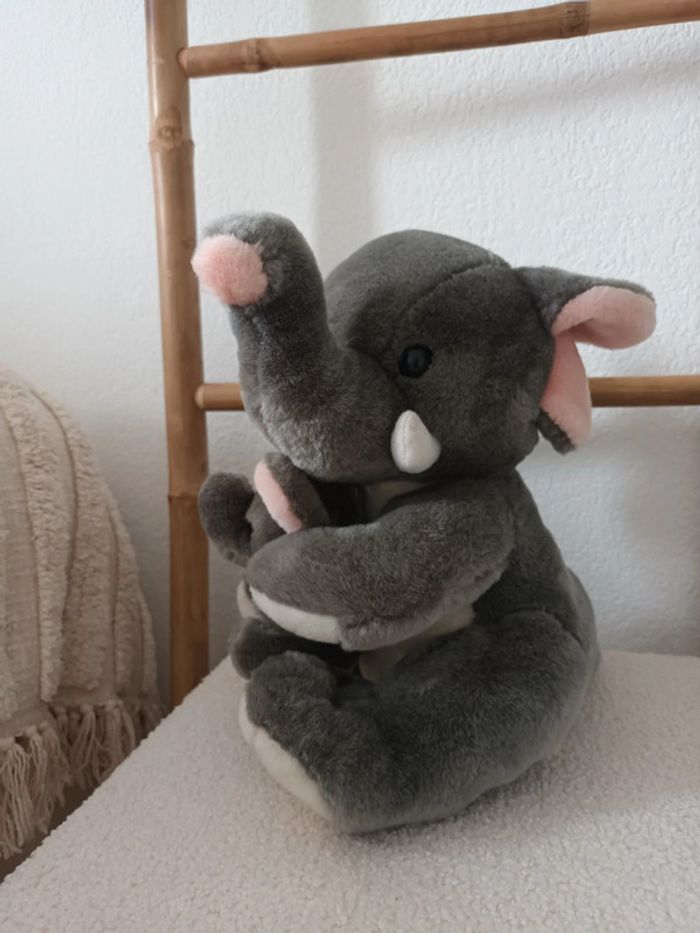 Peluche éléphant et son bébé Happy People - photo numéro 3