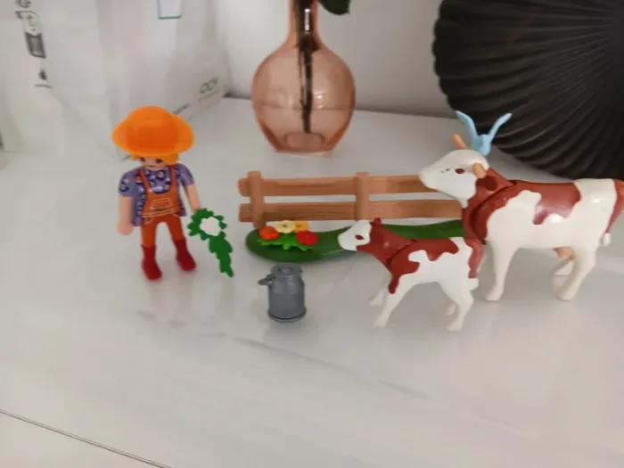 Vache avec fermière playmobil