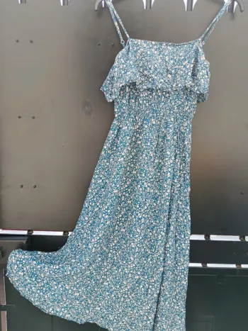 Robe d'été bleue évasée à fleurs Taille XS Shein