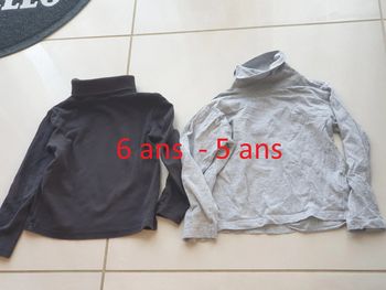 2 t-shirts manche longue col roulé 5 -6 ans n°1