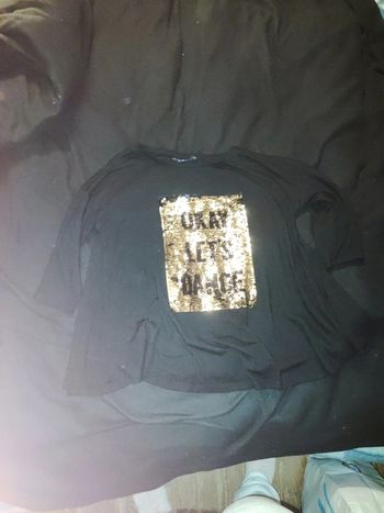 Tee-shirt à grandes manches noir