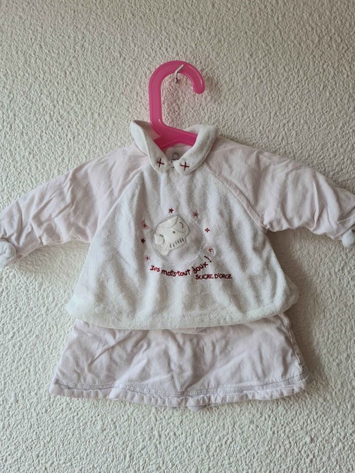 robe blanche et rose claire Sucre d'orge