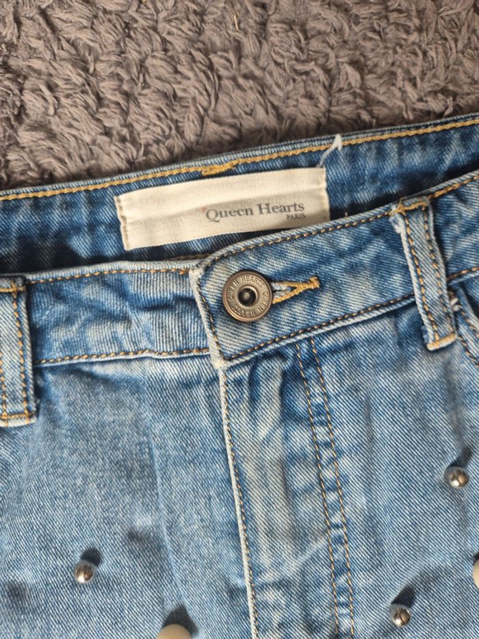Short jeans à perles taille M - photo numéro 4