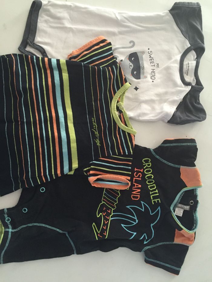 Lot de 3 body short vertbaudet 12mois - photo numéro 3