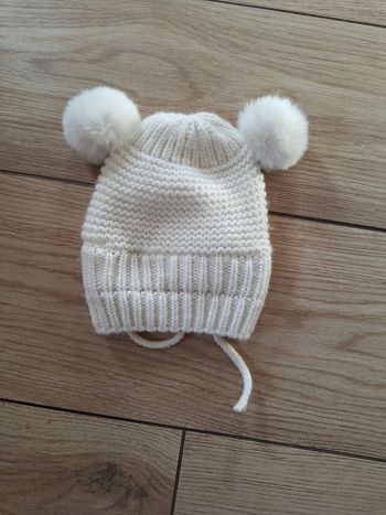 Bonnet bébé mixte crème 6/12 mois